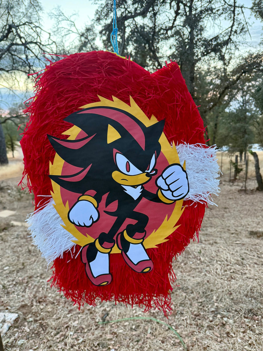 Shadow Hedgehog Inspired Piñata for Birthday Party Decorations | Large Handmade 2D Party Piñata