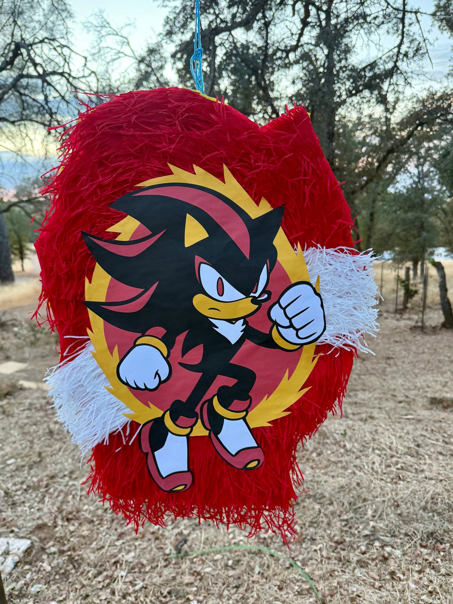 Shadow Hedgehog Inspired Piñata for Birthday Party Decorations | Large Handmade 2D Party Piñata PinataBloom
