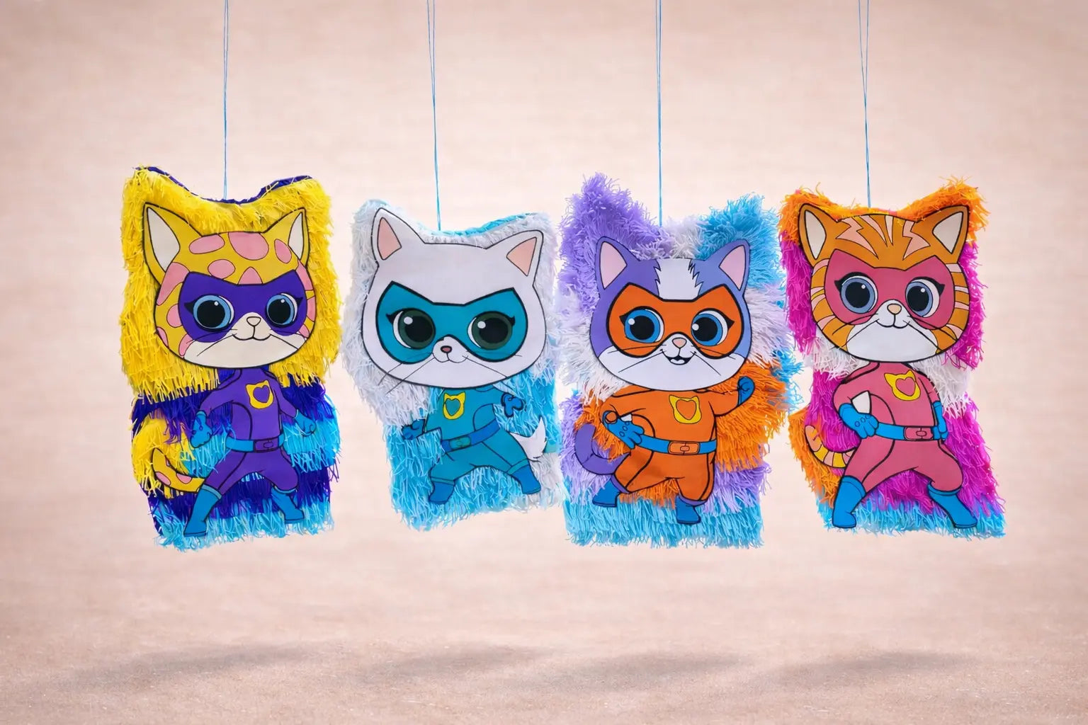 Kitty Piñata, Girl Superhero Cat Party Decor 24"x18"x4" PinataBloom
