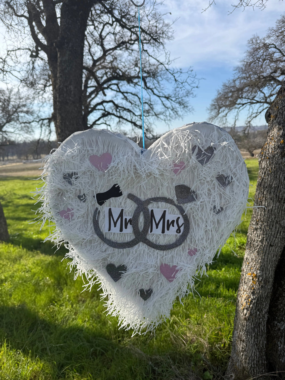 Wedding Heart Piñata for Party Decorations | Large Handmade 2D Romantic Party Piñata