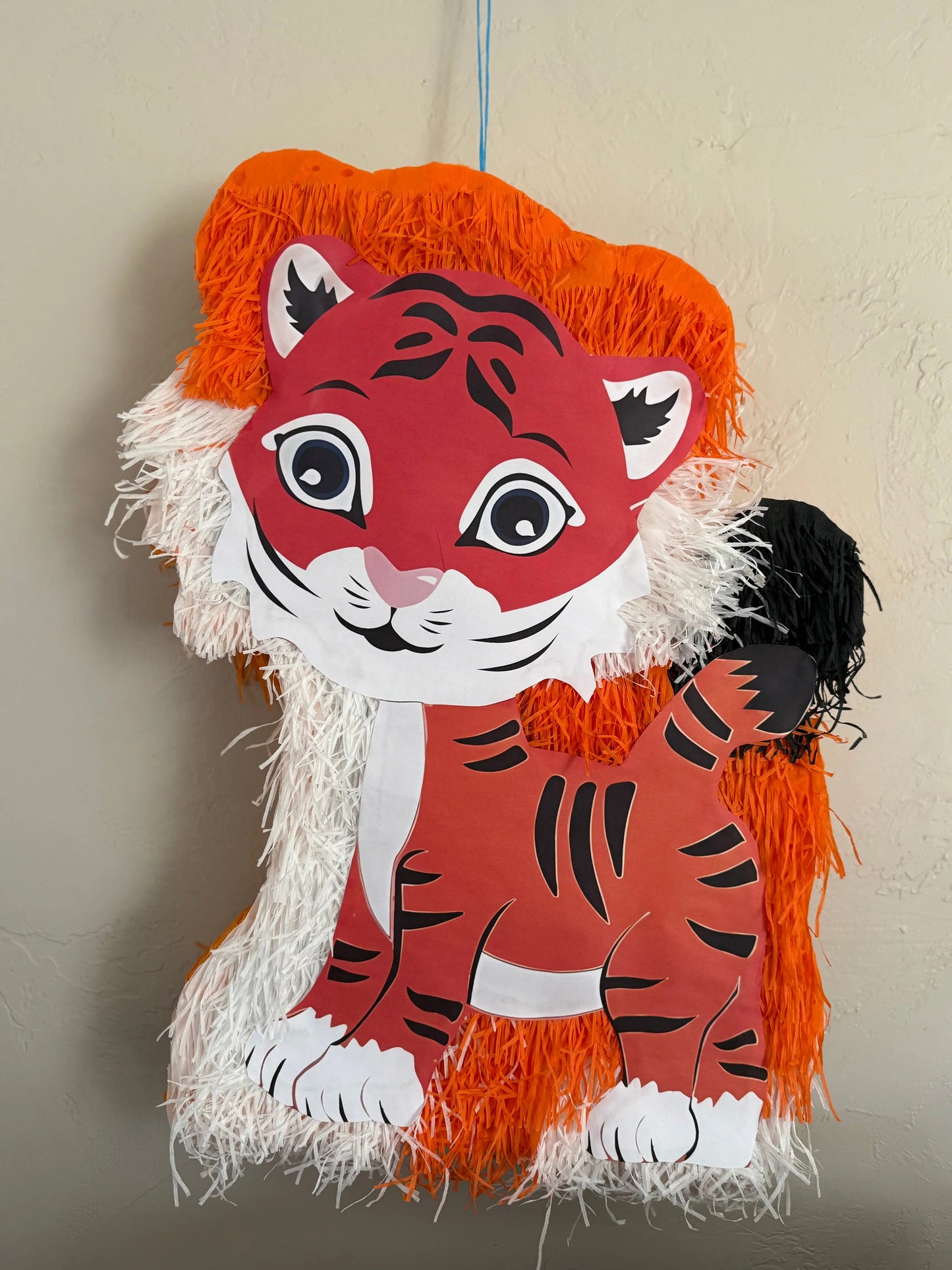 Tiger Piñata for Birthday Party Decorations | Large Handmade 2D Jungle Theme Piñata PinataBloom