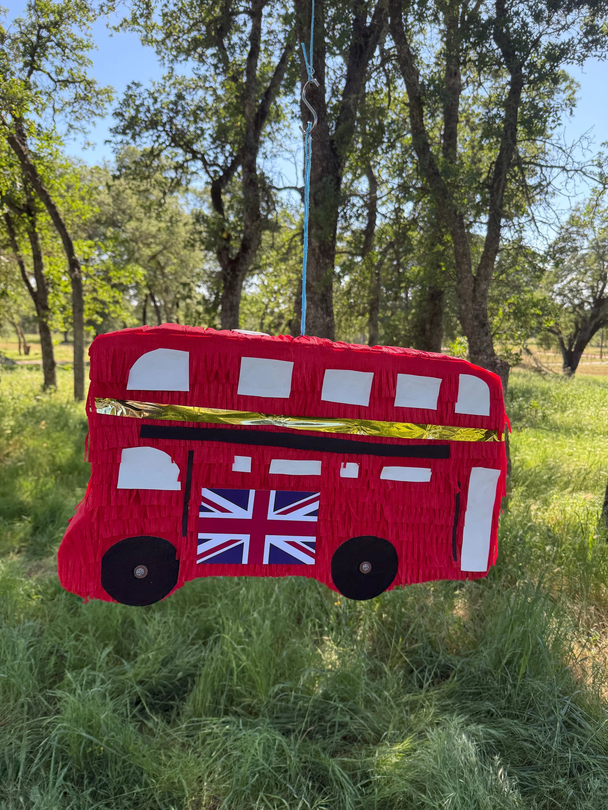 London Bus Piñata for Birthday Party Decorations | Large Handmade 2D Party Piñata PinataBloom