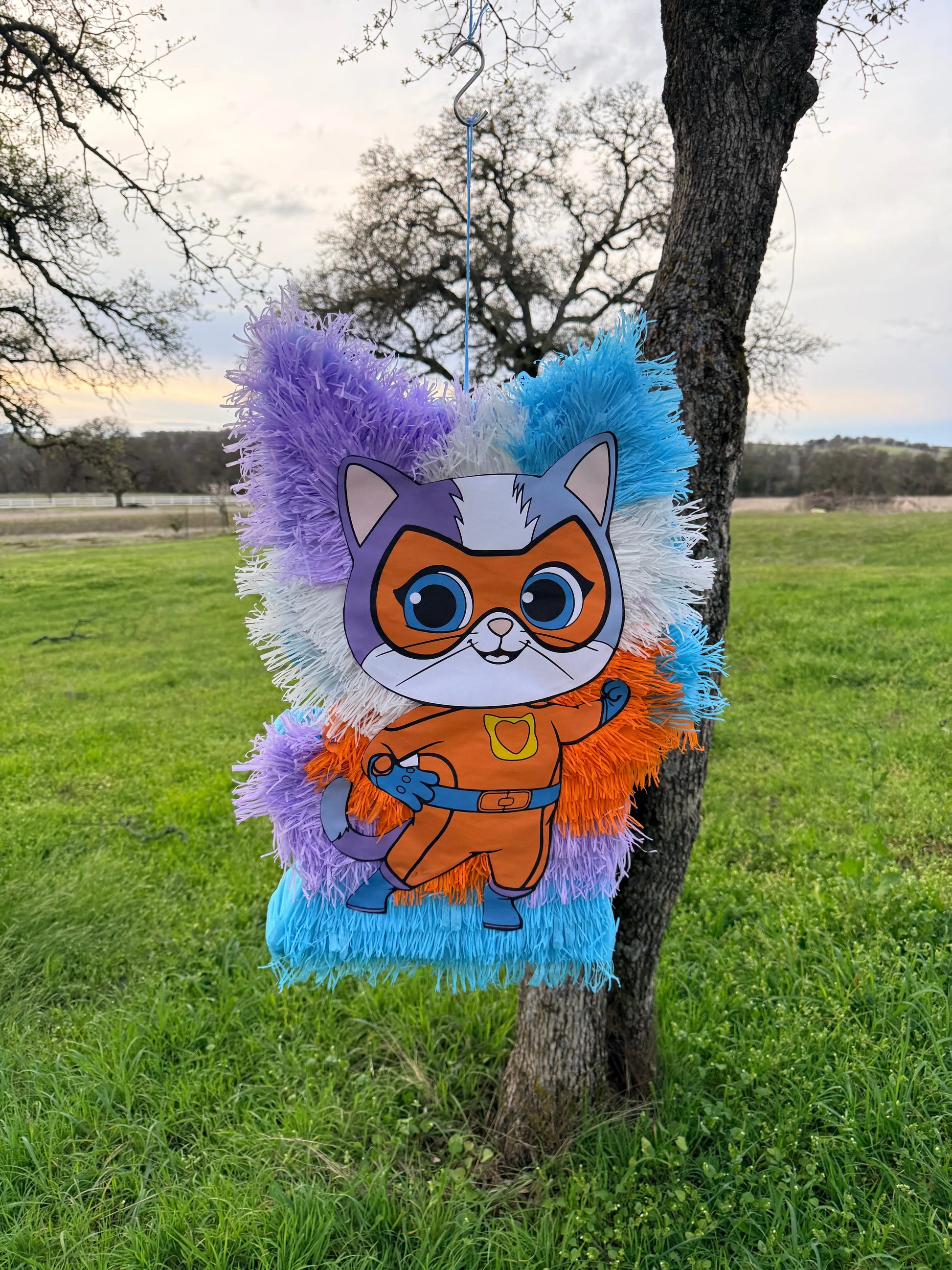 Kitty Piñata, Girl Superhero Cat Party Decor 24"x18"x4" PinataBloom