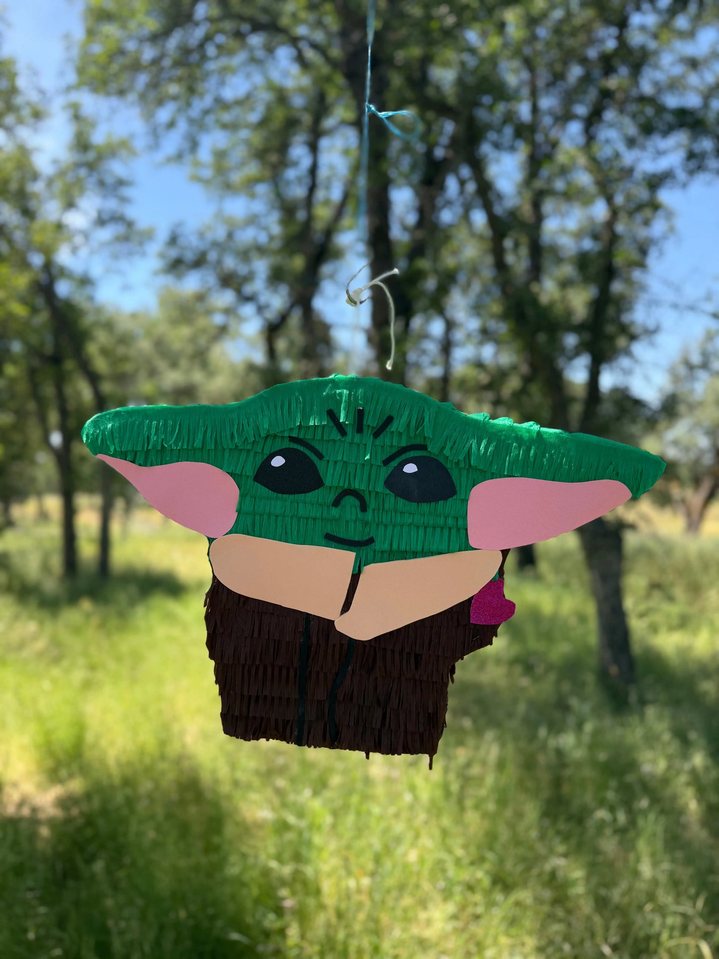Cute Green Space Creature Inspired Piñata | Large Handmade 2D Party Piñata PinataBloom