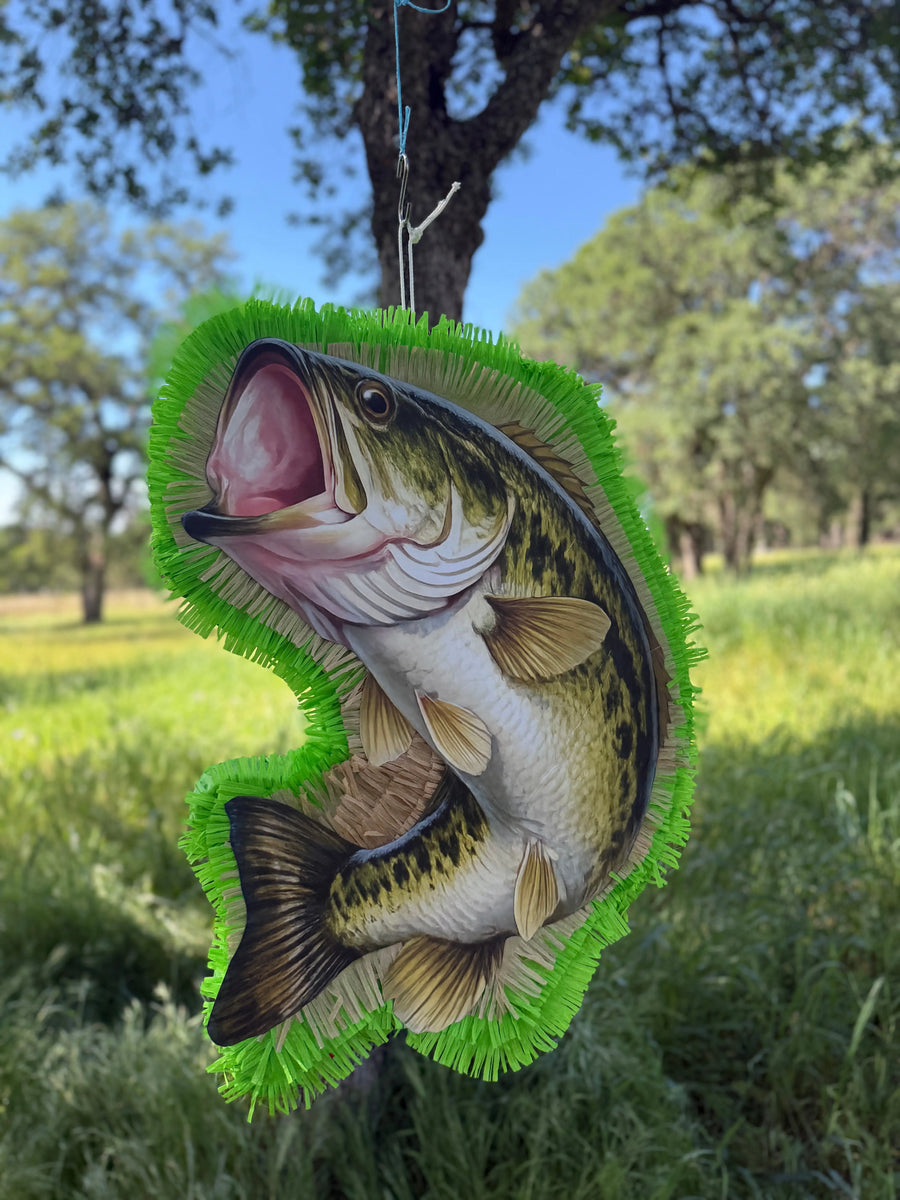 Fishing Bass Piñata | Custom Fish Birthday Party Decor 24"x18"x4" & 30"x20"x4"