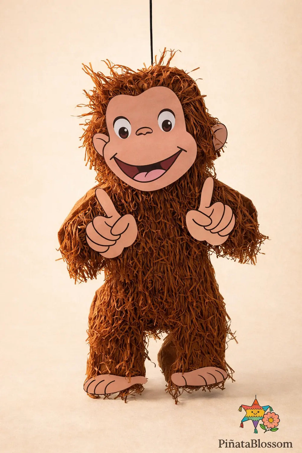 Curious George Pinata 24"x16"x4" Two fingers up Second Birthday Party