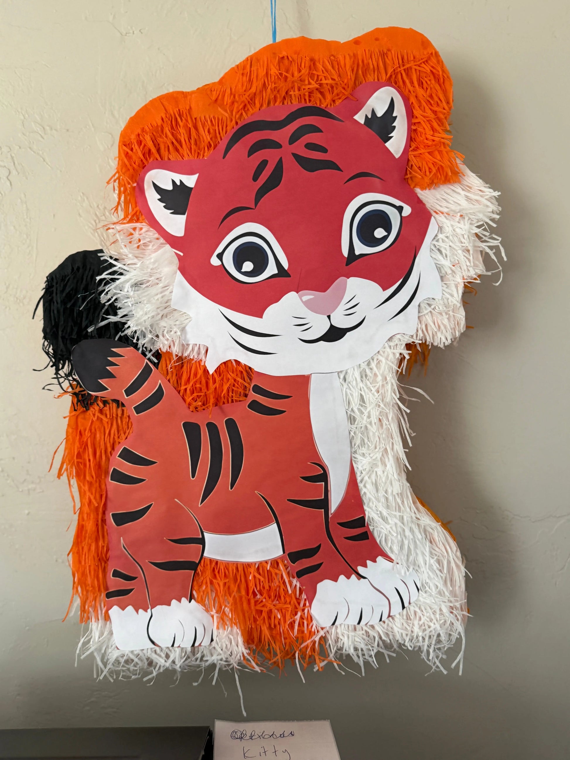 Tiger Piñata for Birthday Party Decorations | Large Handmade 2D Jungle Theme Piñata PinataBloom