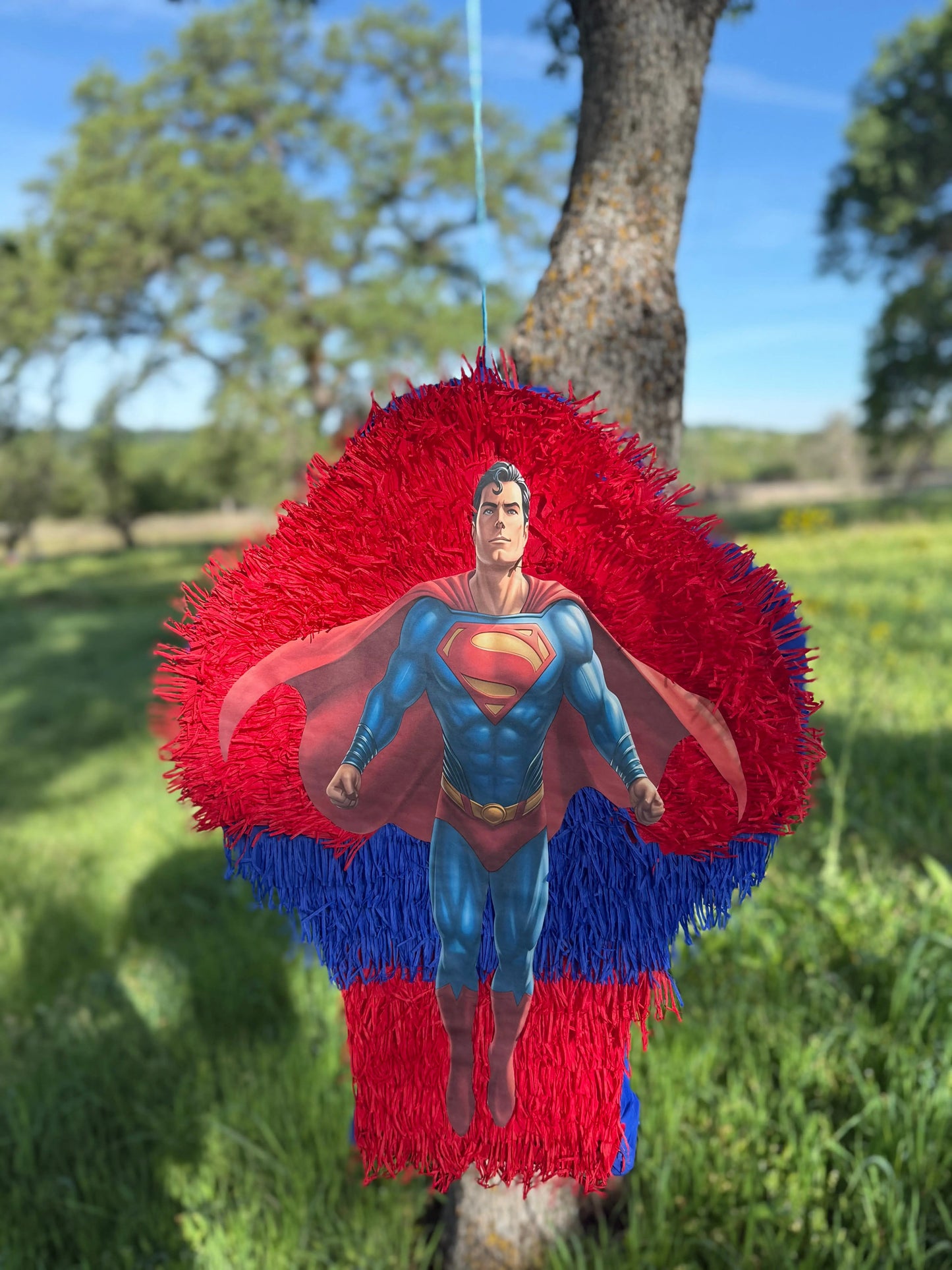 Flying Superhero Inspired Piñata | Large Handmade 2D Party Decoration PinataBloom