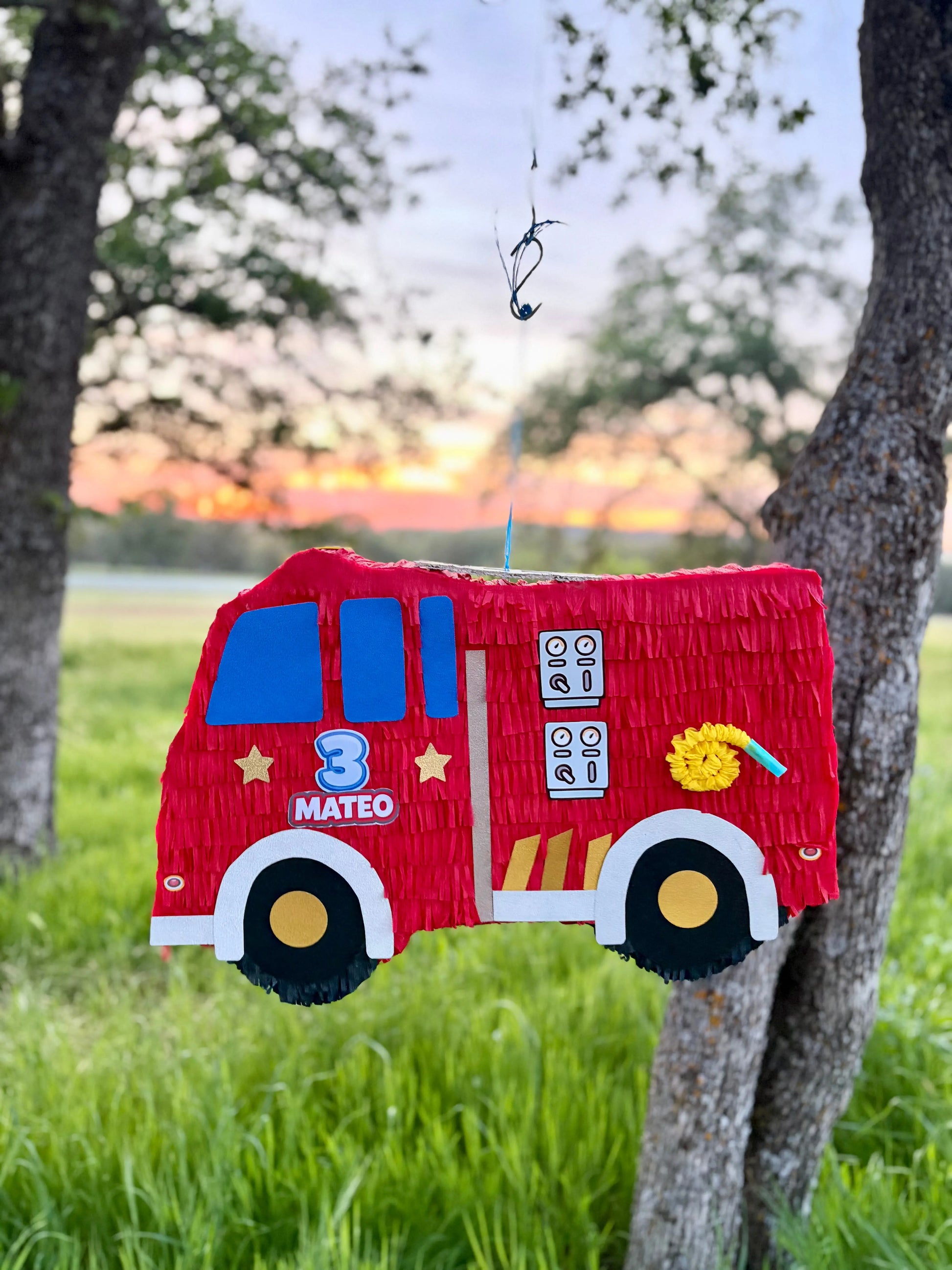 Fire Truck Piñata – Firefighter Birthday Party Decoration PinataBloom
