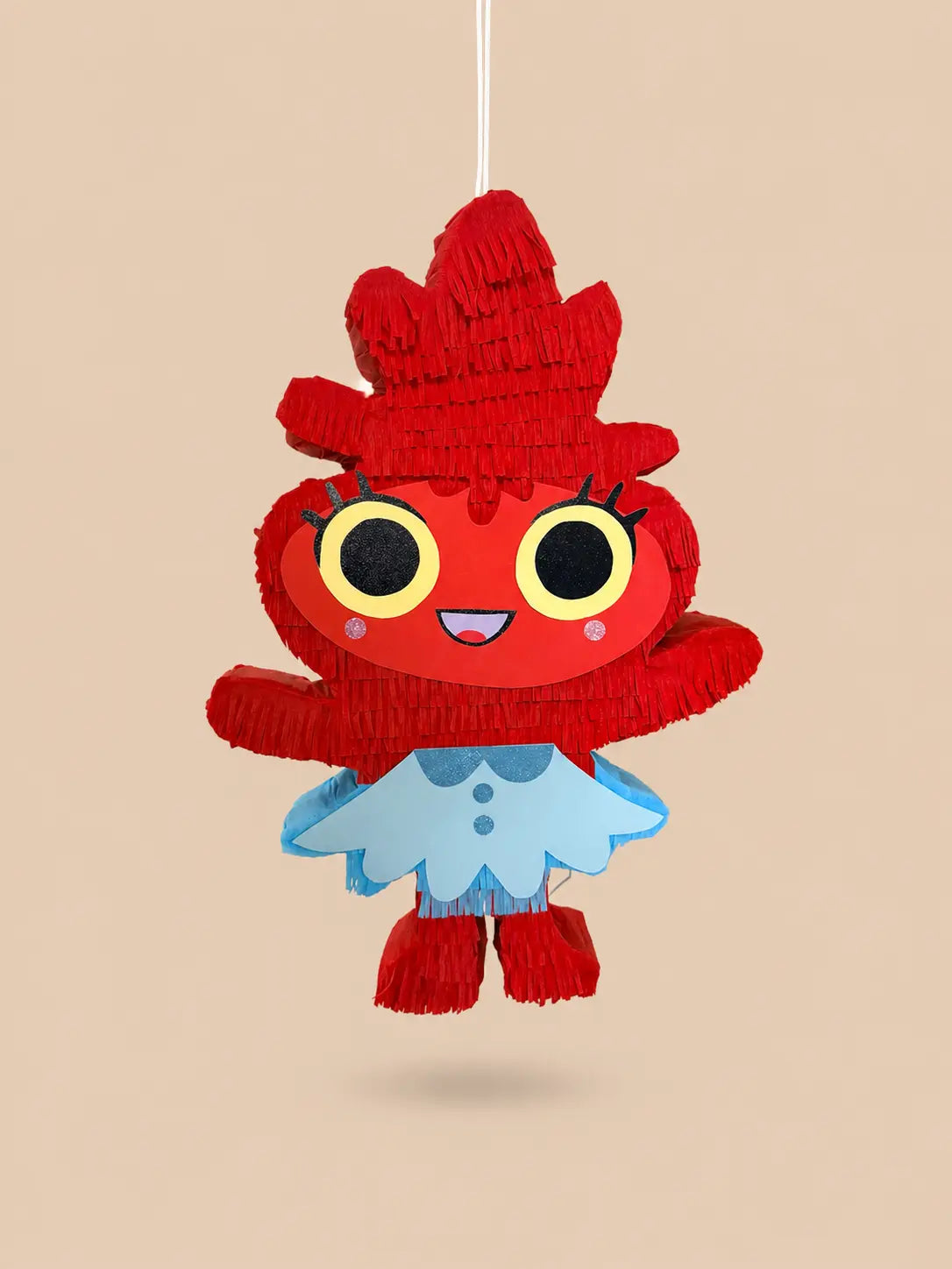 Cartoon Girl Piñata (Super Simple Style Inspired) | Red Character Piñata | Handmade Birthday Party Decor | Pull String or Hit Piñata PinataBloom