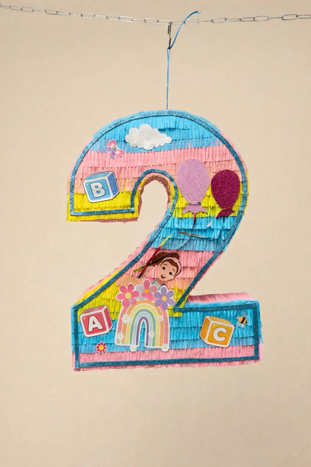 Colorful ABC Number Piñata | Toddler Learning Theme 1st, 2nd & 3rd Birthday Decor 24"x18"x4" and 30"x20"x4" PinataBloom