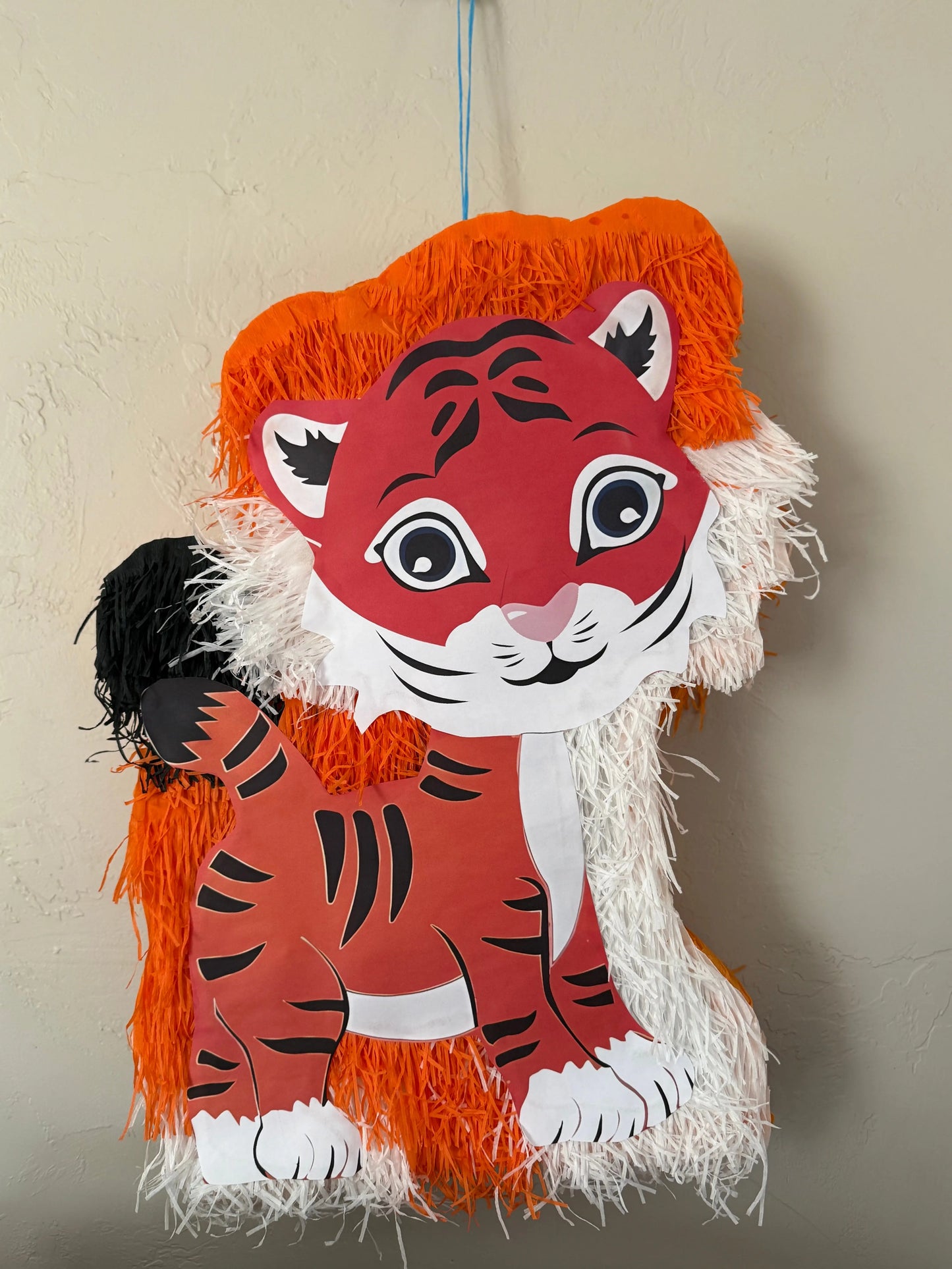 Tiger Piñata for Birthday Party Decorations | Large Handmade 2D Jungle Theme Piñata PinataBloom