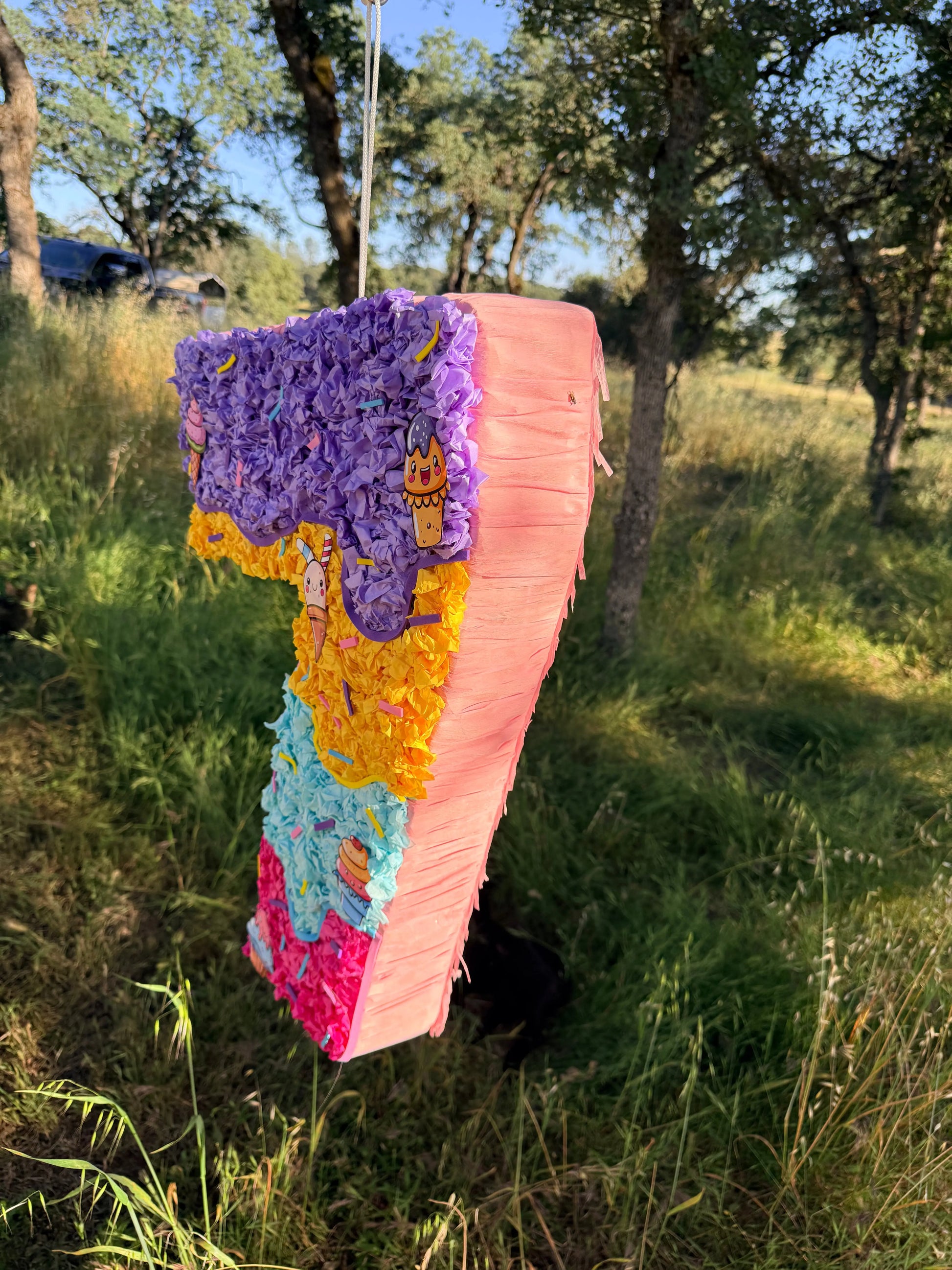 Ice Cream Number Piñata: Custom Birthday Party Decor 24"x18"x4" and 30"x20"x4" PinataBloom